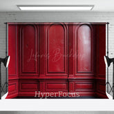 Lofaris Red Vintage Pattern Wall Backdrop For Photography